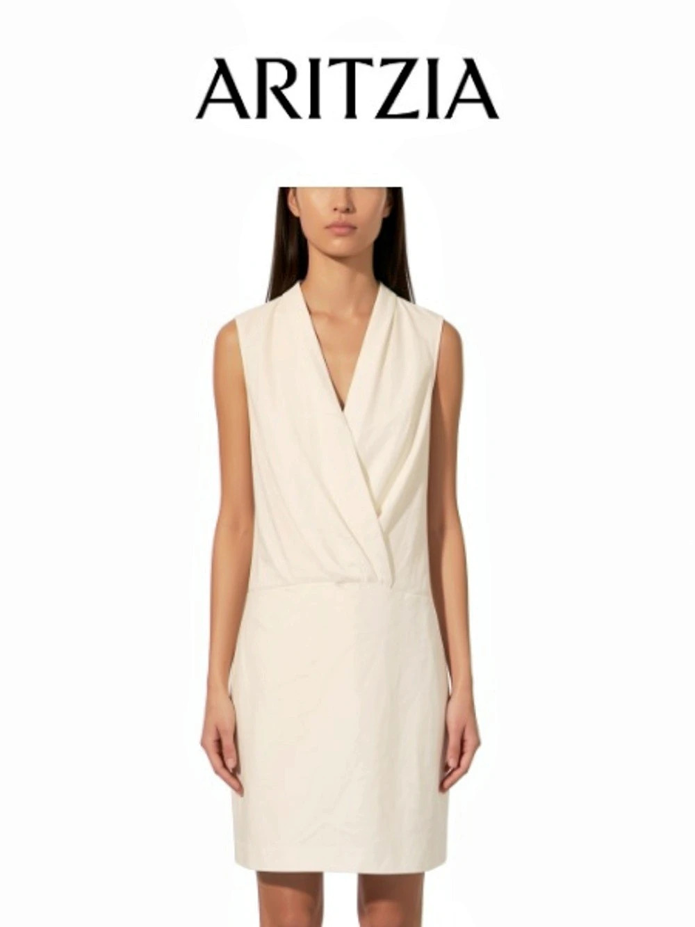 Babaton Sleeveless Wrap Mini Dress in White